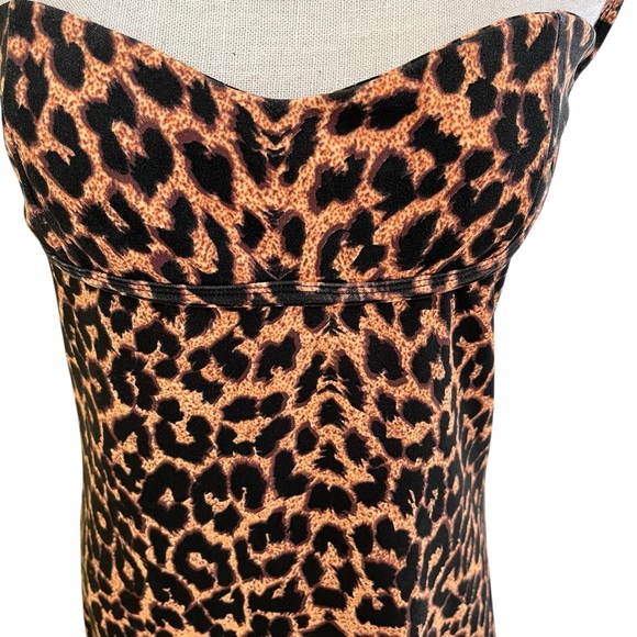 Pretty Little Thing Leopard Print Stretch Strappy Body Con MIdi Dress 12 - Picture 3 of 11